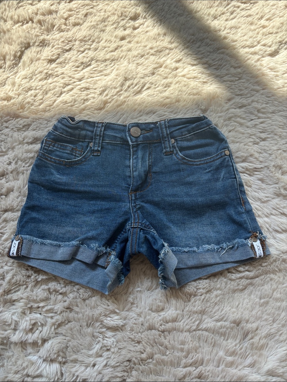 Joe's Jeans Blue Frayed Cuffed Denim Shorts for Kids